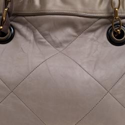 Pre Owned Lanvin Grey Leather Amalia Cabas Tote