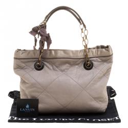 Pre Owned Lanvin Grey Leather Amalia Cabas Tote