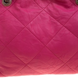 Pre Owned Lanvin Pink Quilted Leather Amalia Cabas Tote