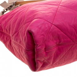 Pre Owned Lanvin Pink Quilted Leather Amalia Cabas Tote