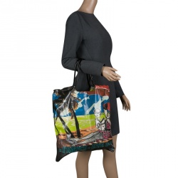 Pre Owned Lanvin Multicolor Printed Coated Canvas and Patent Leather 2009 Tote