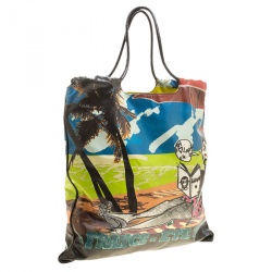 Pre Owned Lanvin Multicolor Printed Coated Canvas and Patent Leather 2009 Tote