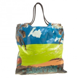 Pre Owned Lanvin Multicolor Printed Coated Canvas and Patent Leather 2009 Tote
