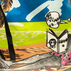 Pre Owned Lanvin Multicolor Printed Coated Canvas and Patent Leather 2009 Tote