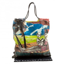 Pre Owned Lanvin Multicolor Printed Coated Canvas and Patent Leather 2009 Tote