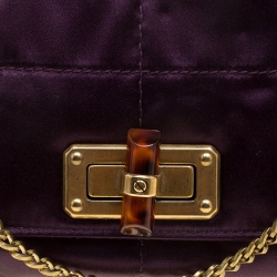 Pre Owned Lanvin Purple Satin Happy Chain Shoulder Bag