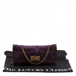 Pre Owned Lanvin Purple Satin Happy Chain Shoulder Bag