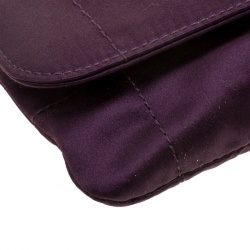 Pre Owned Lanvin Purple Satin Happy Chain Shoulder Bag