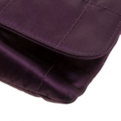 Pre Owned Lanvin Purple Satin Happy Chain Shoulder Bag