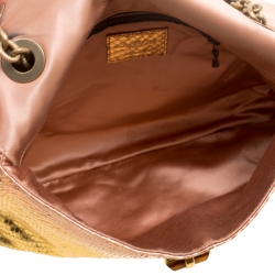 Pre Owned Lanvin Gold/Metallic Red Python Happy Shoulder Bag