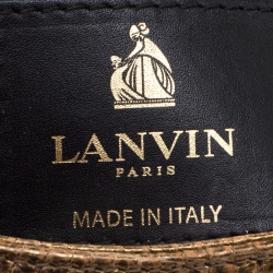 Pre Owned Lanvin Gold Lizard Embossed Leather Mini Happy Crossbody Bag