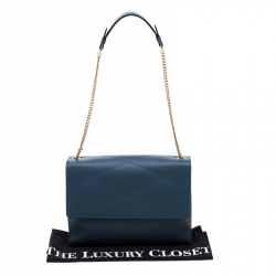 Pre Owned Lanvin Blue Quilted Leather Sugar Shoulder Bag