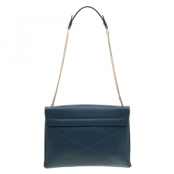 Pre Owned Lanvin Blue Quilted Leather Sugar Shoulder Bag