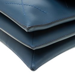 Pre Owned Lanvin Blue Quilted Leather Sugar Shoulder Bag