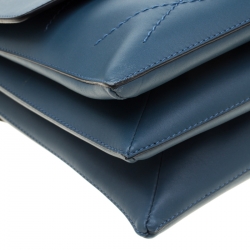 Pre Owned Lanvin Blue Quilted Leather Sugar Shoulder Bag