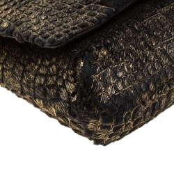 Pre Owned Lanvin Gold/Black Calfhair Mini Happy Crossbody Bag