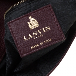 Pre Owned Lanvin Burgundy Leather Happy Shoulder Bag