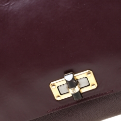 Pre Owned Lanvin Burgundy Leather Happy Shoulder Bag