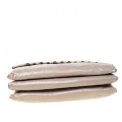 Pre Owned Lanvin Grey Leather Sugar Beads Shoulder Bag