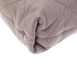 Pre Owned Lanvin Grey/Olive Green Quilted Leather Amalia Cabas Tote