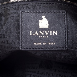 Pre Owned Lanvin Grey/Olive Green Quilted Leather Amalia Cabas Tote
