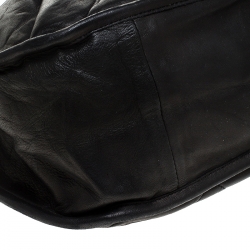 Pre Owned Lanvin Black Lambskin Leather Chain Strap Crossbody Bag