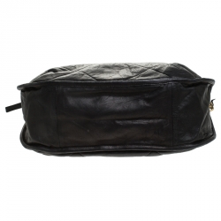 Pre Owned Lanvin Black Lambskin Leather Chain Strap Crossbody Bag