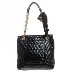 Pre Owned Lanvin Black Quilted Leather Medium Happy Shoulder Bag
