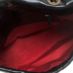 Pre Owned Lanvin Black Quilted Leather Medium Happy Shoulder Bag