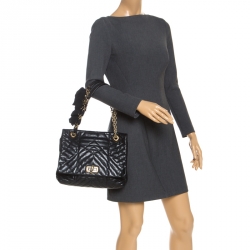 Pre Owned Lanvin Black Quilted Leather Medium Happy Shoulder Bag