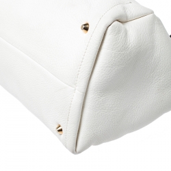 Pre Owned Lanvin White Pebbled Leather Tilogy Tote
