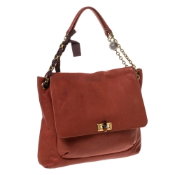 Pre Owned Lanvin Marron Leather Happy Shoulder Bag