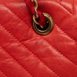 Pre Owned Lanvin Red Quilted Leather Happy Shoulder Bag