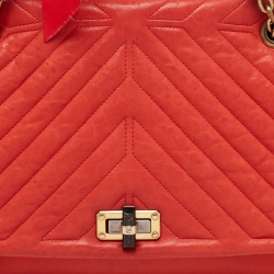 Pre Owned Lanvin Red Quilted Leather Happy Shoulder Bag
