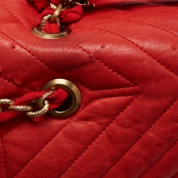 Pre Owned Lanvin Red Quilted Leather Happy Shoulder Bag