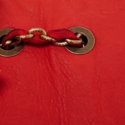 Pre Owned Lanvin Red Quilted Leather Happy Shoulder Bag