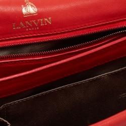 Pre Owned Lanvin Red Quilted Leather Happy Shoulder Bag