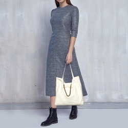 Pre Owned Lanvin White Leather Medium Carry Me Tote