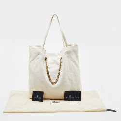 Pre Owned Lanvin White Leather Medium Carry Me Tote