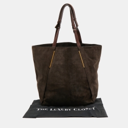 Pre Owned Lanvin Brown Suede Tote