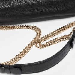 Pre Owned Lanvin Black Leather Sugar Tassel Flap Shoulder Bag