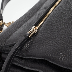 Pre Owned Lanvin Black Leather Sugar Tassel Flap Shoulder Bag