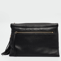 Pre Owned Lanvin Black Leather Sugar Tassel Flap Shoulder Bag