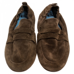 Pre Owned Lanvin Brown Suede Penny Loafers Size 40