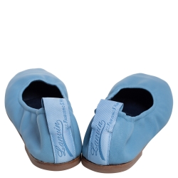 Pre Owned Lanvin Blue Lambskin Leather Ballet Flats Size 38