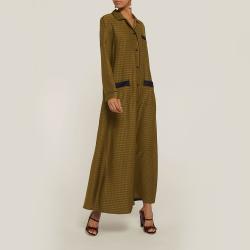 LAYEUR Brown Fitzgerald Printed Button-Down Maxi Dress FR 48