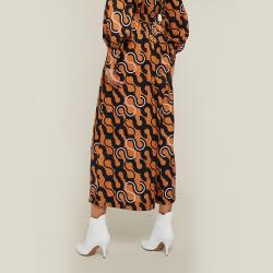 Pre Owned LAYEUR Brown Mae Printed Cotton-Silk Culottes FR 46