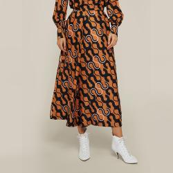 Pre Owned LAYEUR Brown Mae Printed Cotton-Silk Culottes FR 46