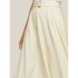 Pre Owned LAYEUR Cream Borden Button Down Maxi Skirt FR 34
