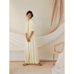 Pre Owned LAYEUR Cream Borden Button Down Maxi Skirt FR 44